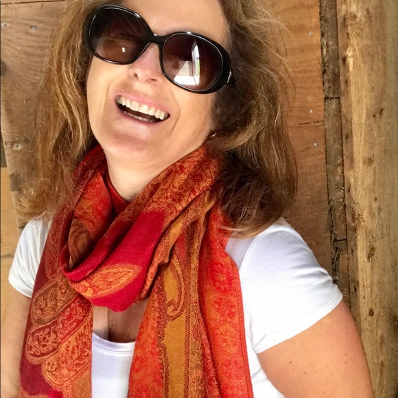 Accessories - Cotton scarf in fall colours